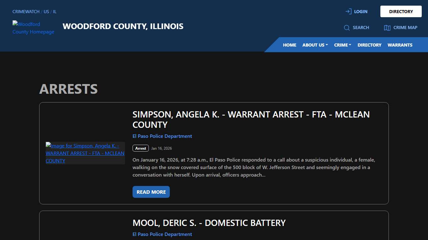 Arrests for Woodford County, Illinois | CRIMEWATCH
