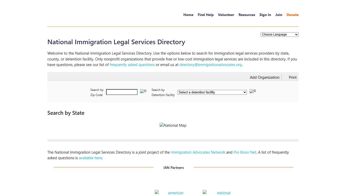 National Immigration Legal Services Directory - Immigration Advocates Network