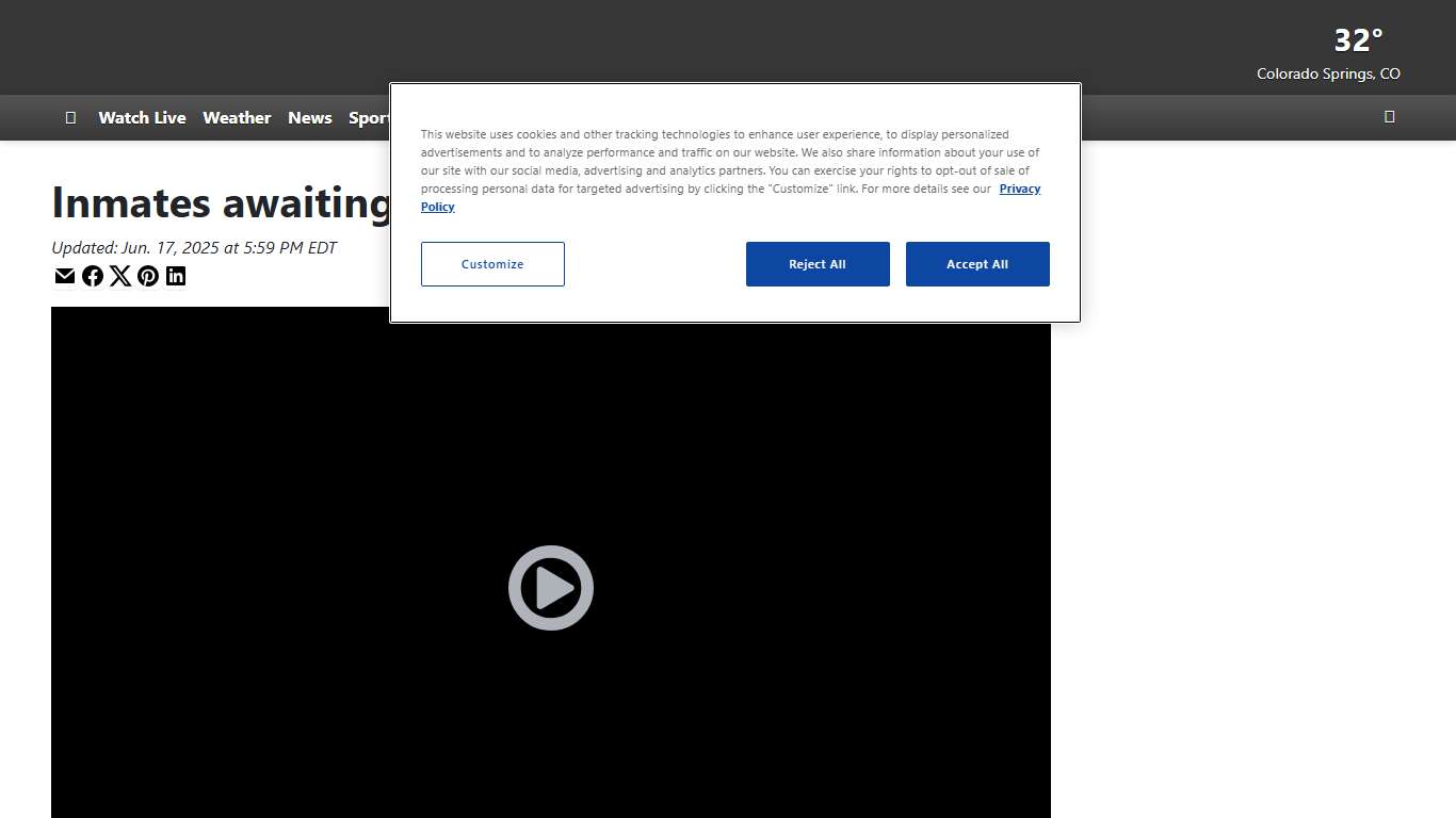 Inmates awaiting transfer at El Paso County Jail